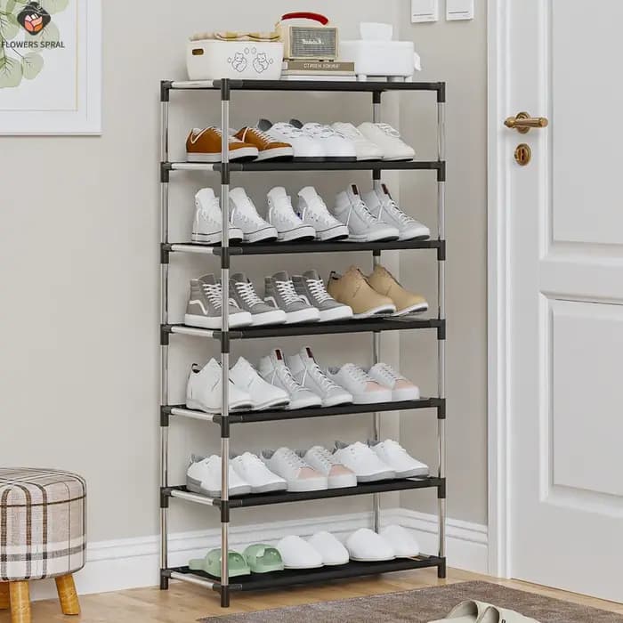 Étagère à chaussures en métal à 7 niveaux