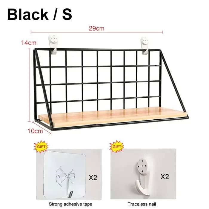 Étagères murales en bois sans perçage - Étagère de rangement suspendue et support décoratif pour le salon