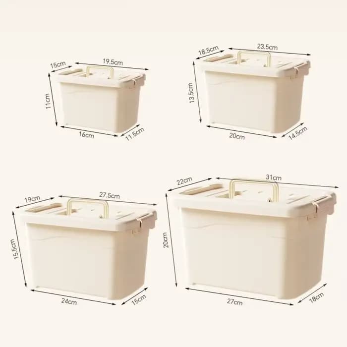 Boîte de Rangement Domestique de Grande Capacité, Étanche à la Poussière, Armoire Multifonction avec Poignée