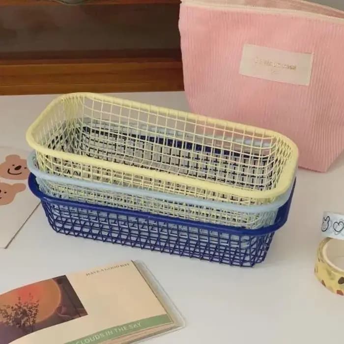 Panier de rangement en métal