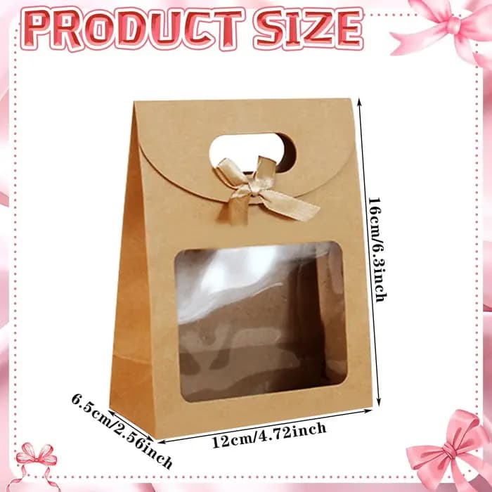 Boîtes en papier Kraft marron avec fenêtres transparentes