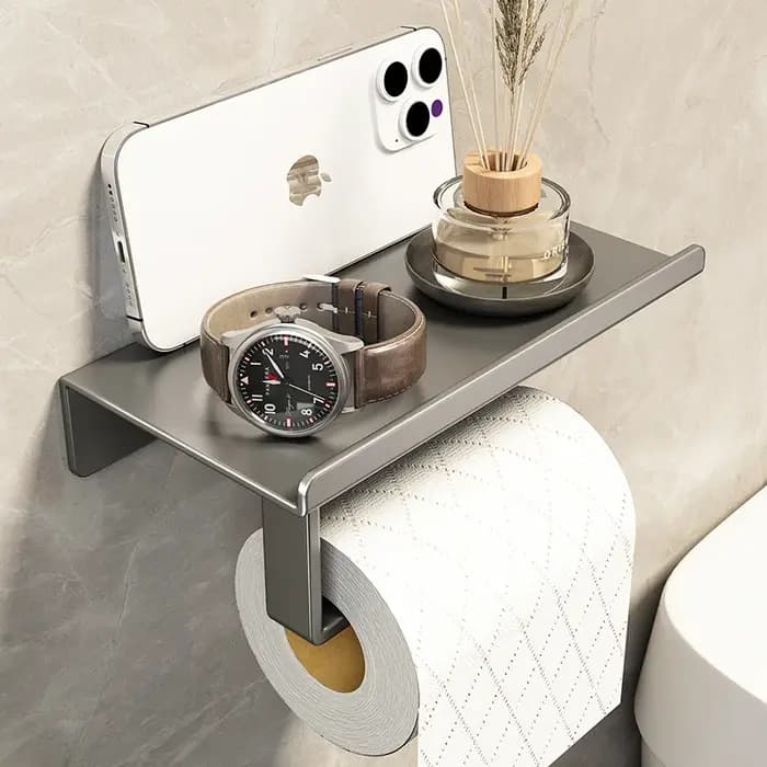 Porte-papier hygiénique support de rangement cuisine serviette Placement des bouteilles d'assaisonnement salle de bain mur rouleau de papier téléphone stockage