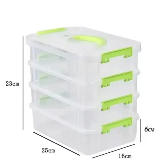 Boîte de rangement en plastique transparent à 4 couches