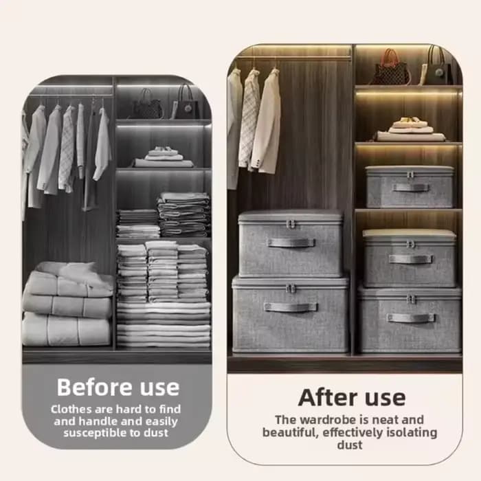 Boîte de rangement pliable en tissu surdimensionnée avec couvercle