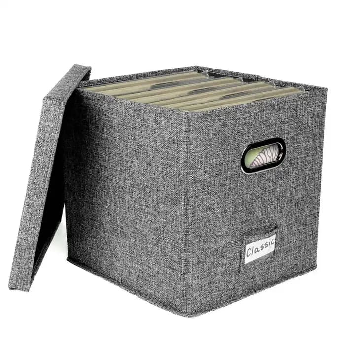 Boîte de rangement pour disques en vinyle avec couvercle, album portable pliable, fournitures pour p