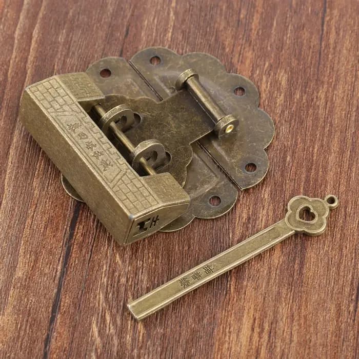 Fermoir à loquet et verrou en Bronze Antique pour meubles