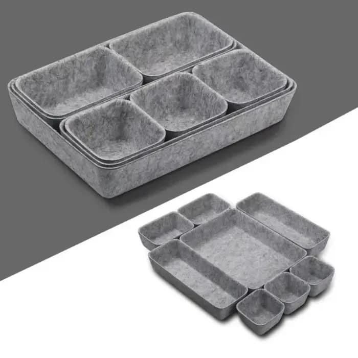 Feutre bureau 8 pièces tiroir boîte de rangement ensemble une pièce moulé organisateur Snack conteneur système d'organisation Kit