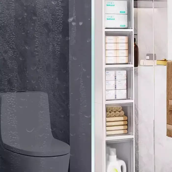 Support de rangement à plusieurs niveaux, armoire de rangement au sol Ultra-étroite pour cuisine, salle de bains, armoire latérale, toilettes mobiles