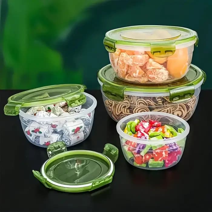 8 pièces/ensemble (4 conteneurs + 4 couvercles scellés)-boîte de rangement de légumes et de fruits de cuisine