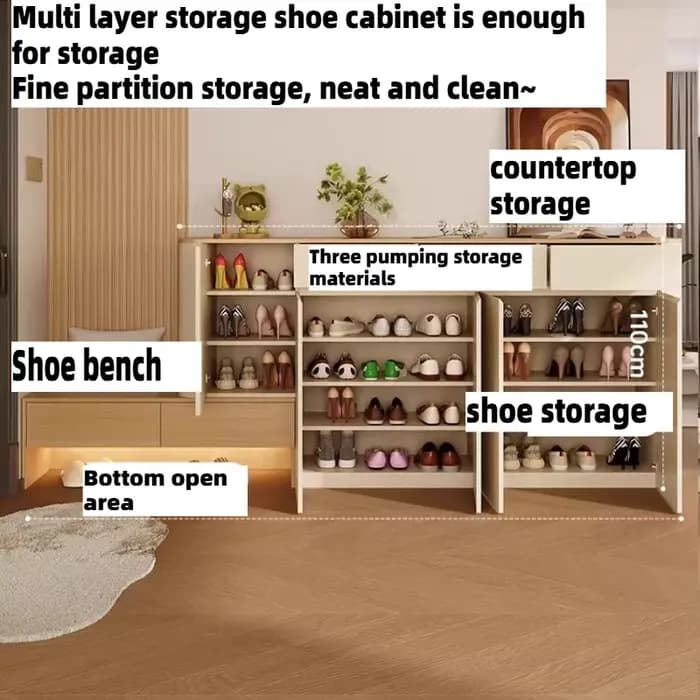 Meuble à chaussures d'entrée avec tabouret