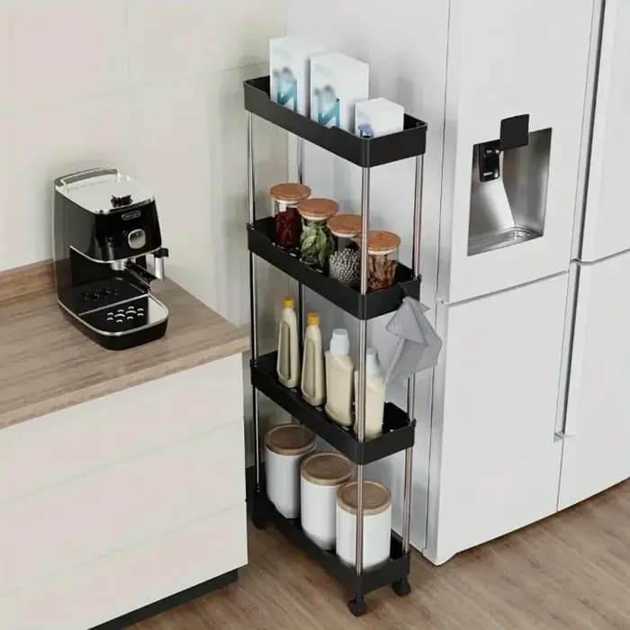 Poussette chariot étagère sol multicouche salle de bain