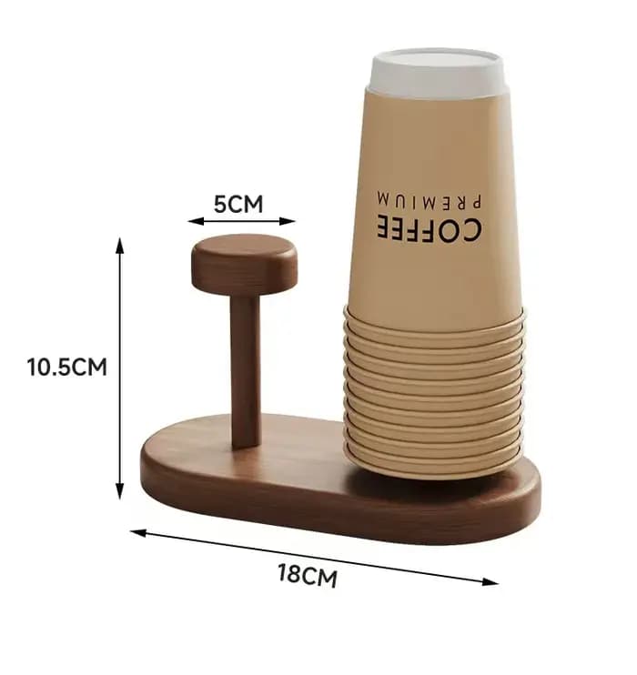 Un support de rangement en bois pour gobelets en papier à faire soi-même, armoire de rangement pour bar à café, comptoir, distributeur de gobelets en papier jetables, articles ménagers
