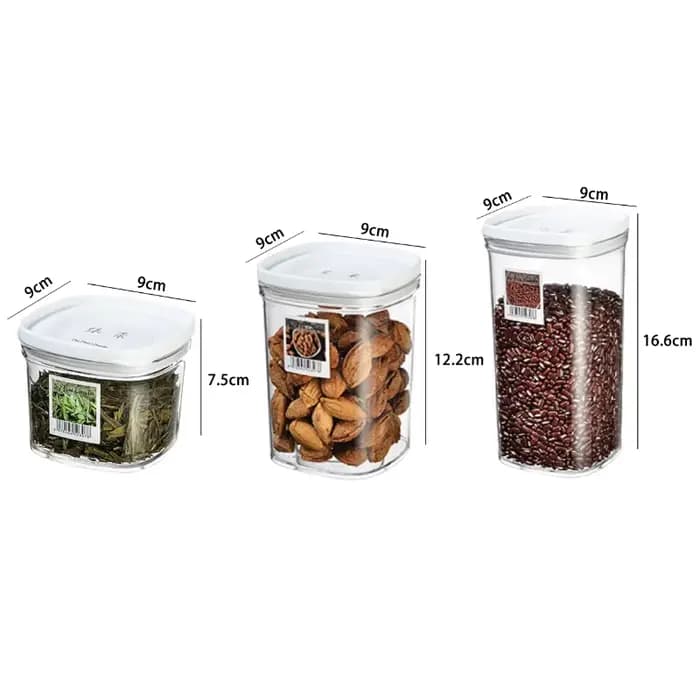 Boîtes de rangement empilables en plastique scellées pour cuisine