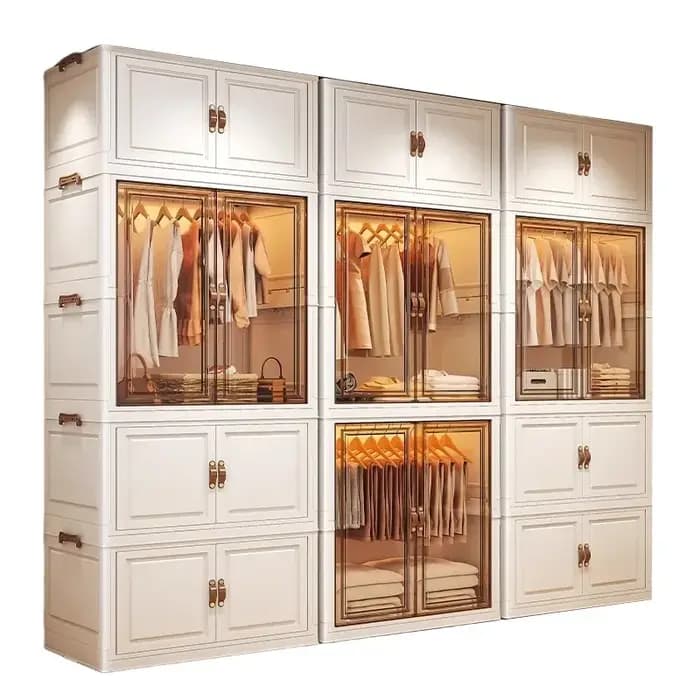 Porte armoire rangement chambre organisateur cloisons gain de place ménage Simple placard boîte à vêtements Vestidores meubles à la mode