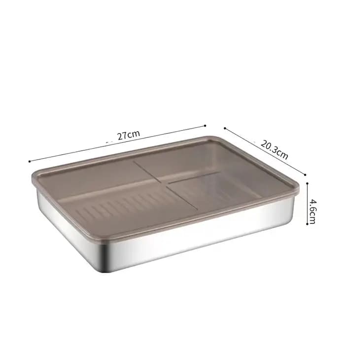 Boîte de rangement pour viande en acier inoxydable pour réfrigérateur