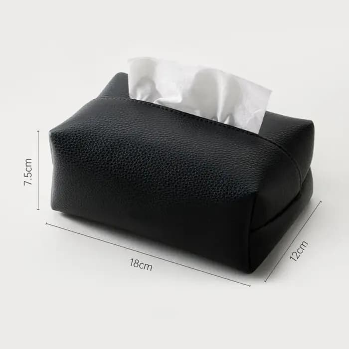 Boîte à mouchoirs en cuir artificiel