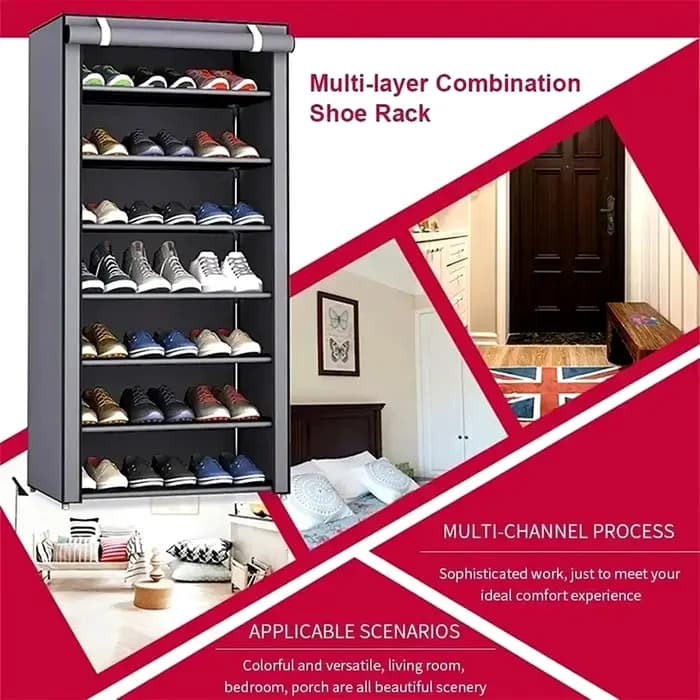 Organisateur de chaussures à 8 niveaux peu encombrant - Rangement