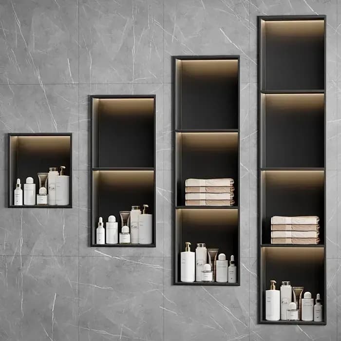 Étagère de salle de bain de Niche en acier inoxydable