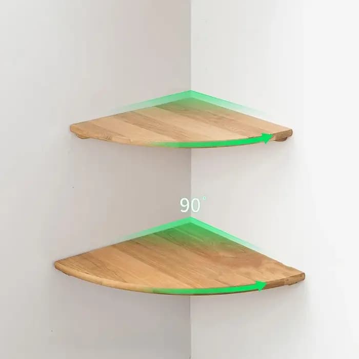 Étagère d'angle murale en bois massif, support de rangement multi-niveaux, étagères murales flottantes en bois fixées par vis, décoration intérieure, présentoir, organisateur