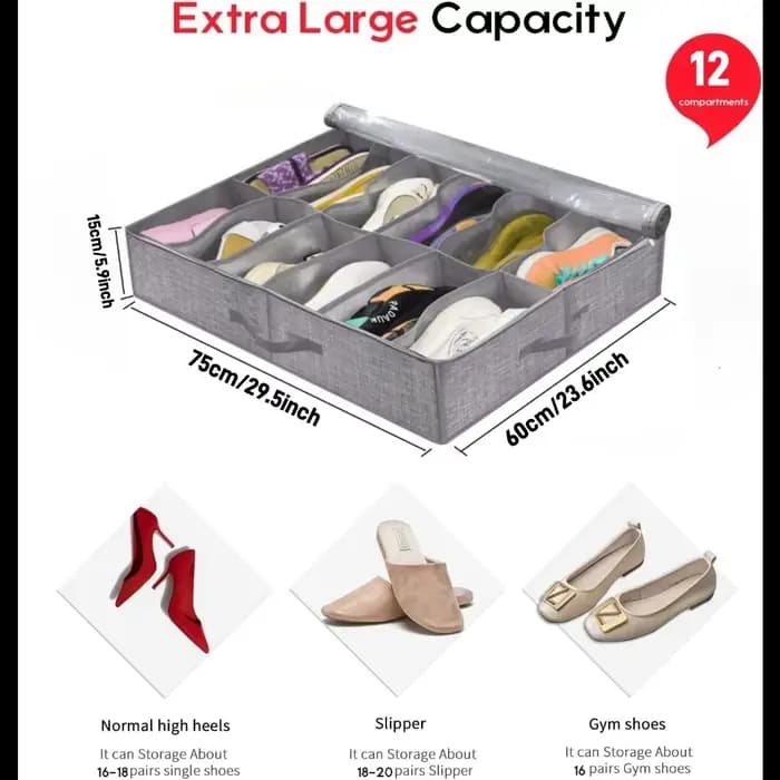 Boîte de rangement de chaussures pour sous le lit