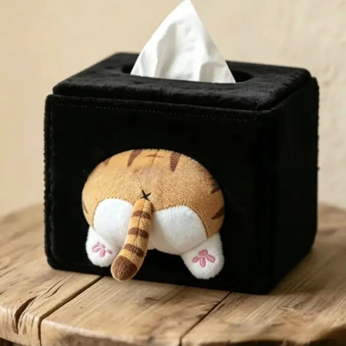 Boîte à mouchoirs en forme de chaton mignon et coquin