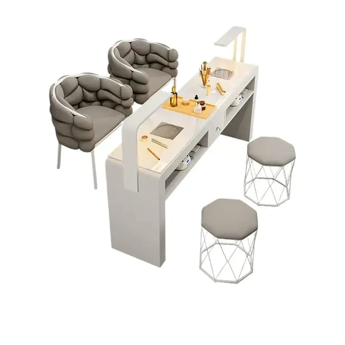 Étagère intégrée bureaux à ongles fournitures de rangement aspirateur
