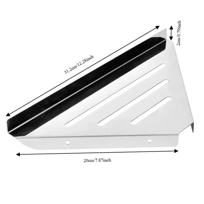 Étagère d'angle de douche en acier inoxydable argenté
