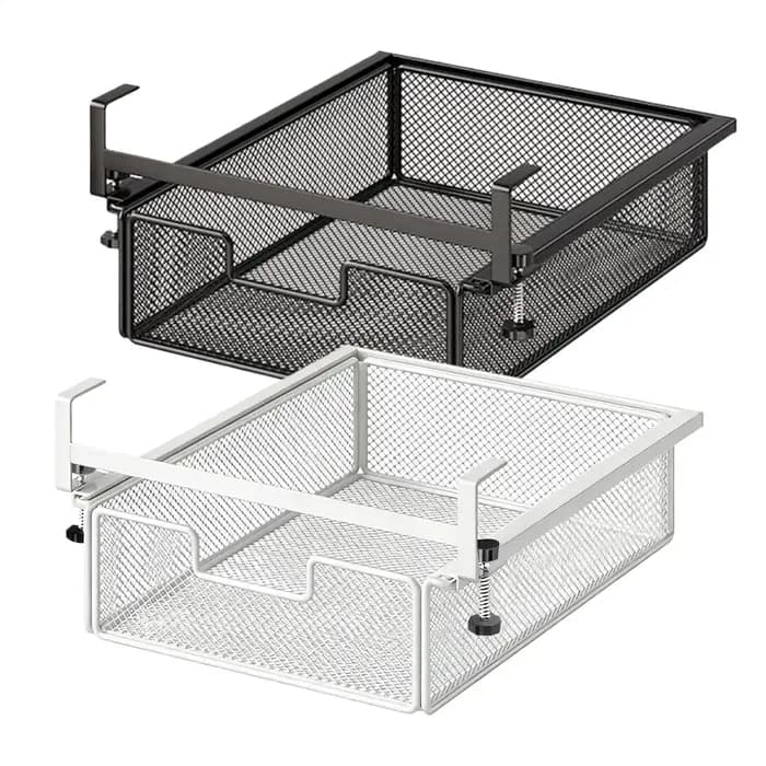 Tiroir sous le bureau avec barre, boîte de rangement invisible sous le bureau, outil de transformation de poste de travail, étagère latérale pour bureau d'étudiant 