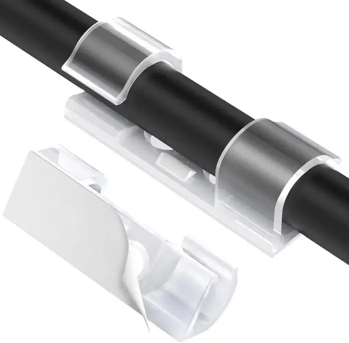 Clips de rangement de câbles pour la gestion des câbles, support de fil et enrouleur de bobine de câble de données de chargement USB avec crochets muraux, 20/40 pièces