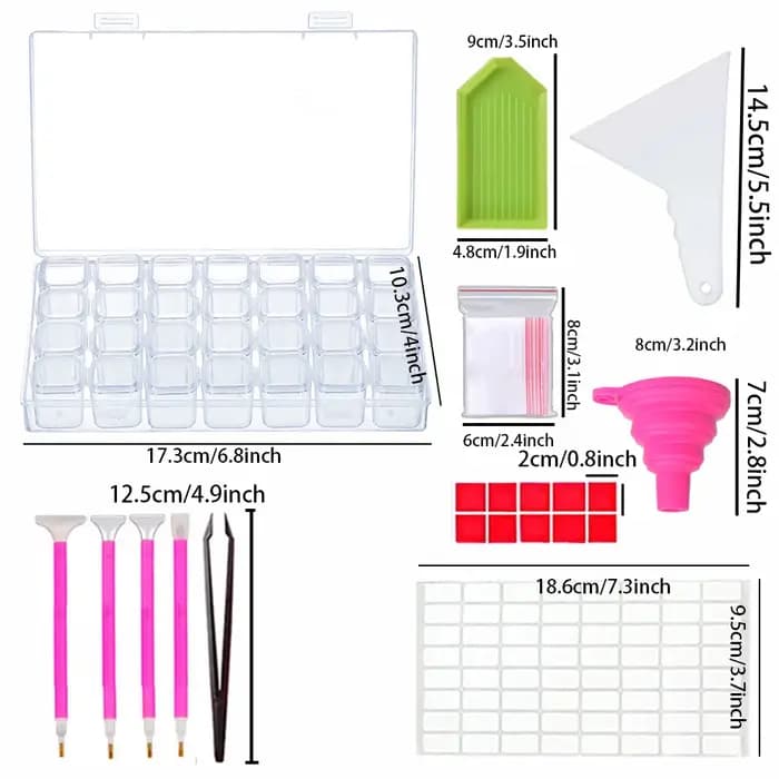 Boîte de rangement pour outils de peinture diamant