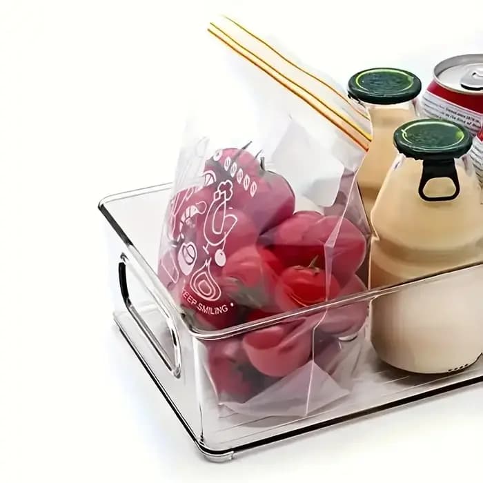 Boîte de rangement alimentaire empilable pour réfrigérateur avec poignée