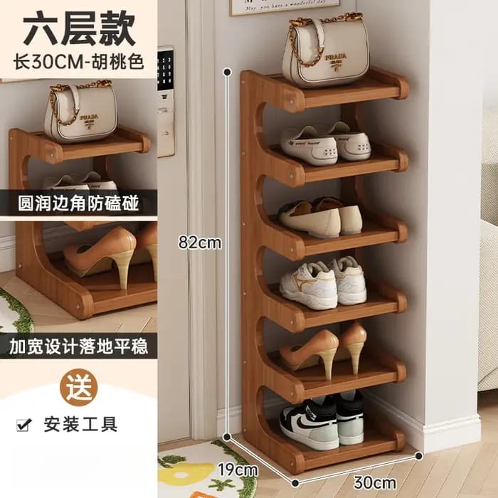 Meuble à chaussures d'angle étroit et compact, multi-niveaux, gain de place, pour entrée et dortoir,