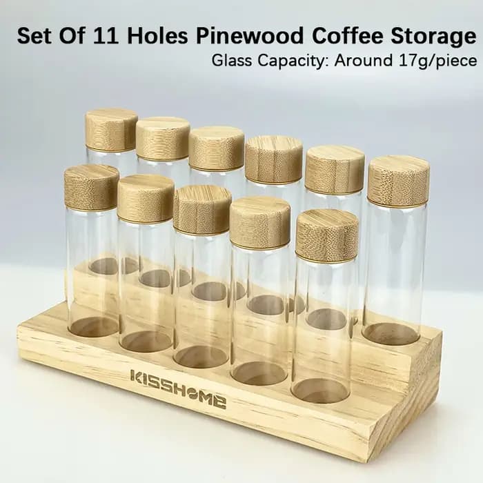 Petite bouteille en verre scellée en bois de hêtre