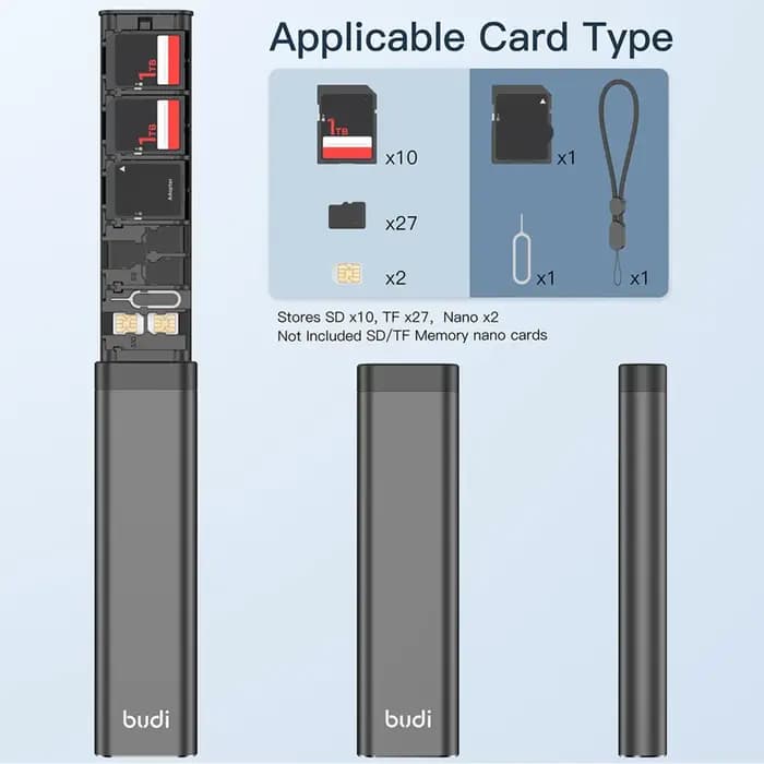 BoxBUDI up Design 30 emplacements boîte de carte mémoire de grande capacité Anti-pression et antichoc portefeuille de rangement de cartes Portable Anti-perte