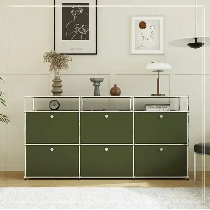 Meubles de rangement modernes modulaires à structure métallique pour salon et bureau