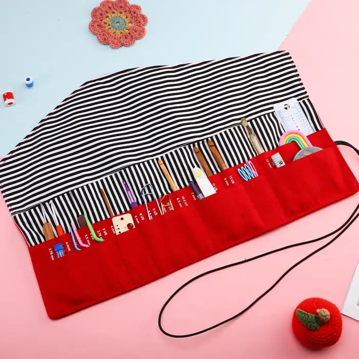 Sac de rangement vide pliable pour aiguilles à tricoter