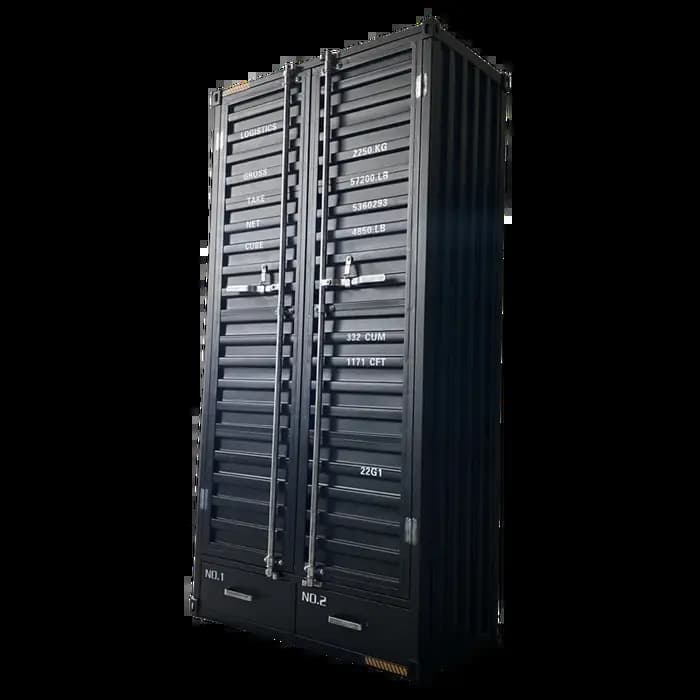 Cube noir armoire métal artisanat support lourd Patio