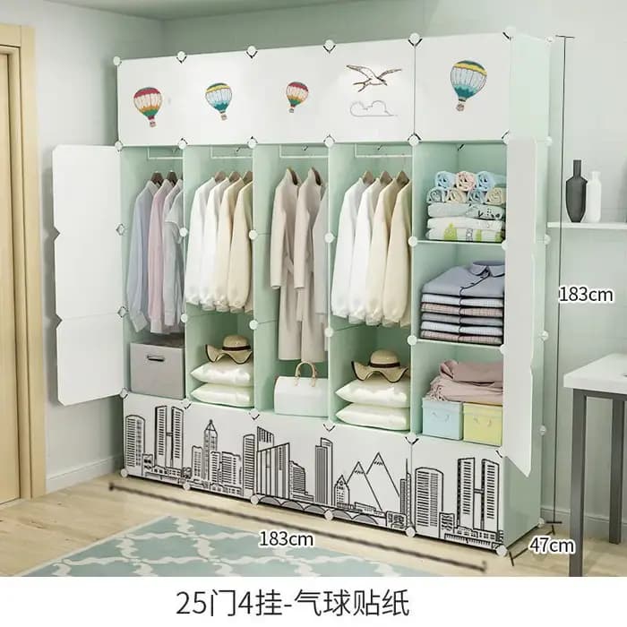 Boîte gain de place armoire robes couches appartement femmes
