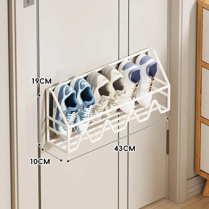 Meuble à chaussures mural multi-niveaux pour la maison, rangement compact et étroit pour chaussures,