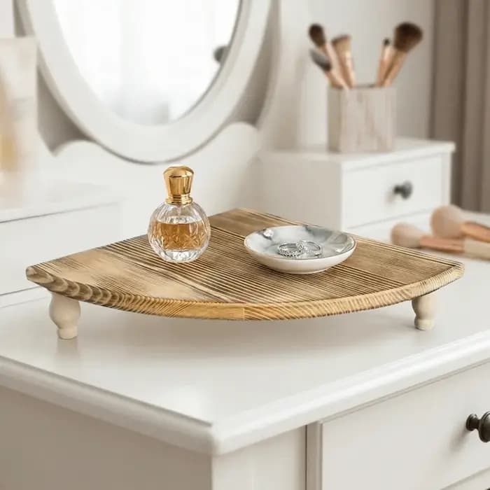 Étagère de rangement en bois en forme d'éventail
