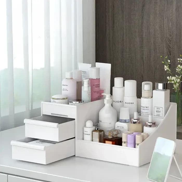 Boîte de rangement en plastique à tiroirs pour maquillage