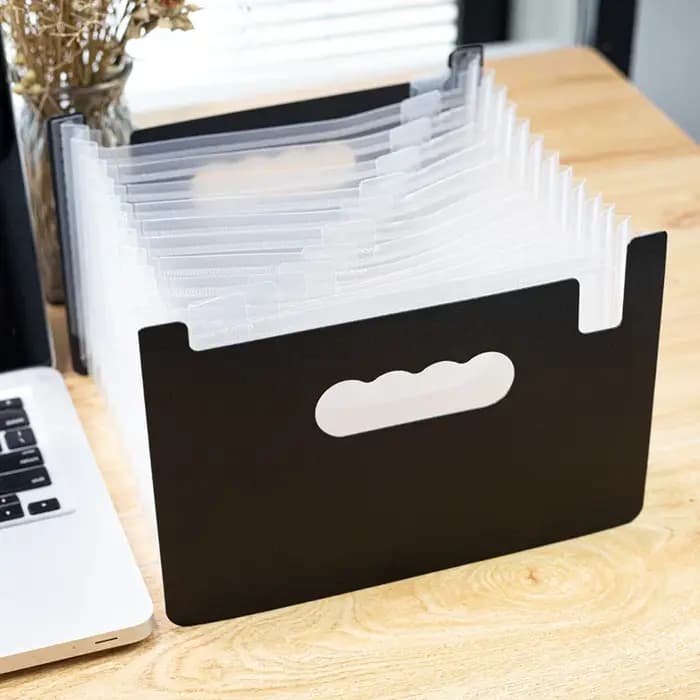 Organisateur de documents de sac de fichier de stockage multicouche A5 12 grilles