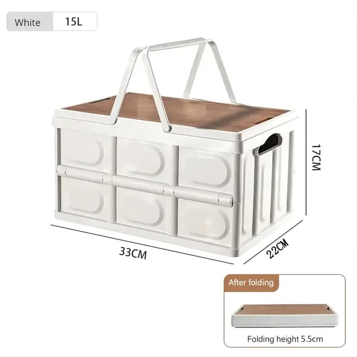 1 boîte de rangement de Camping en plein air avec poignée, boîte de rangement pliable de 15L, boîte de rangement Portable de Camping et de pique-nique, bagage de voiture