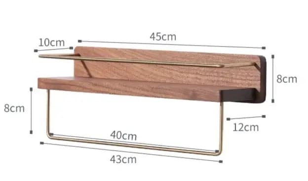 Porte-serviettes mural en bois