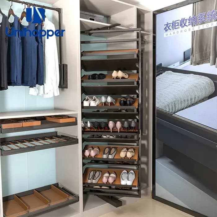Unihopper fabricant grand armoire de rangement de chaussures rotative à 360 degrés meubles