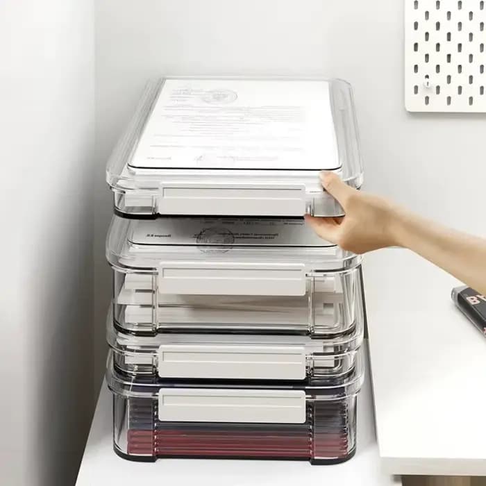 Nouvelle boîte de rangement de papier de bureau en acrylique Transparent