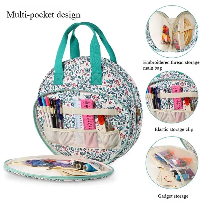 Sac de rangement de broderie, étanche, Durable, petit et Portable pour le rangement du fil à broder, cercle de broderie, outils de couture