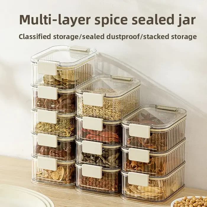 Boîtes de rangement de cuisine transparentes empilables