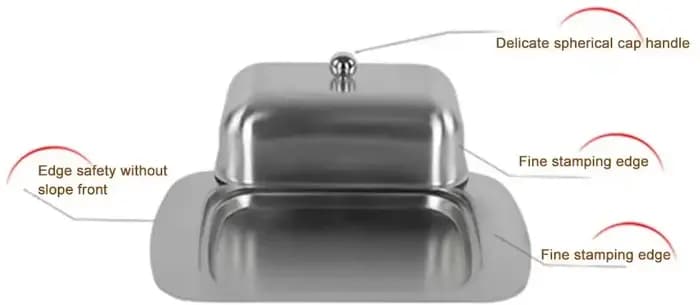 Boîte à beurre en acier inoxydable avec couvercle