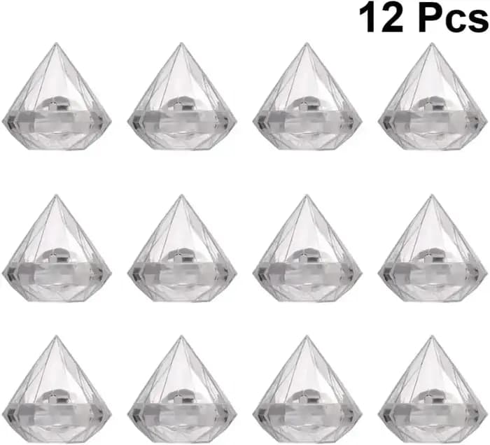 Boîtes à Bonbons Transparentes en Forme de Diamant, Conteneur d'Ornement pour Décoration de ixd'Anni